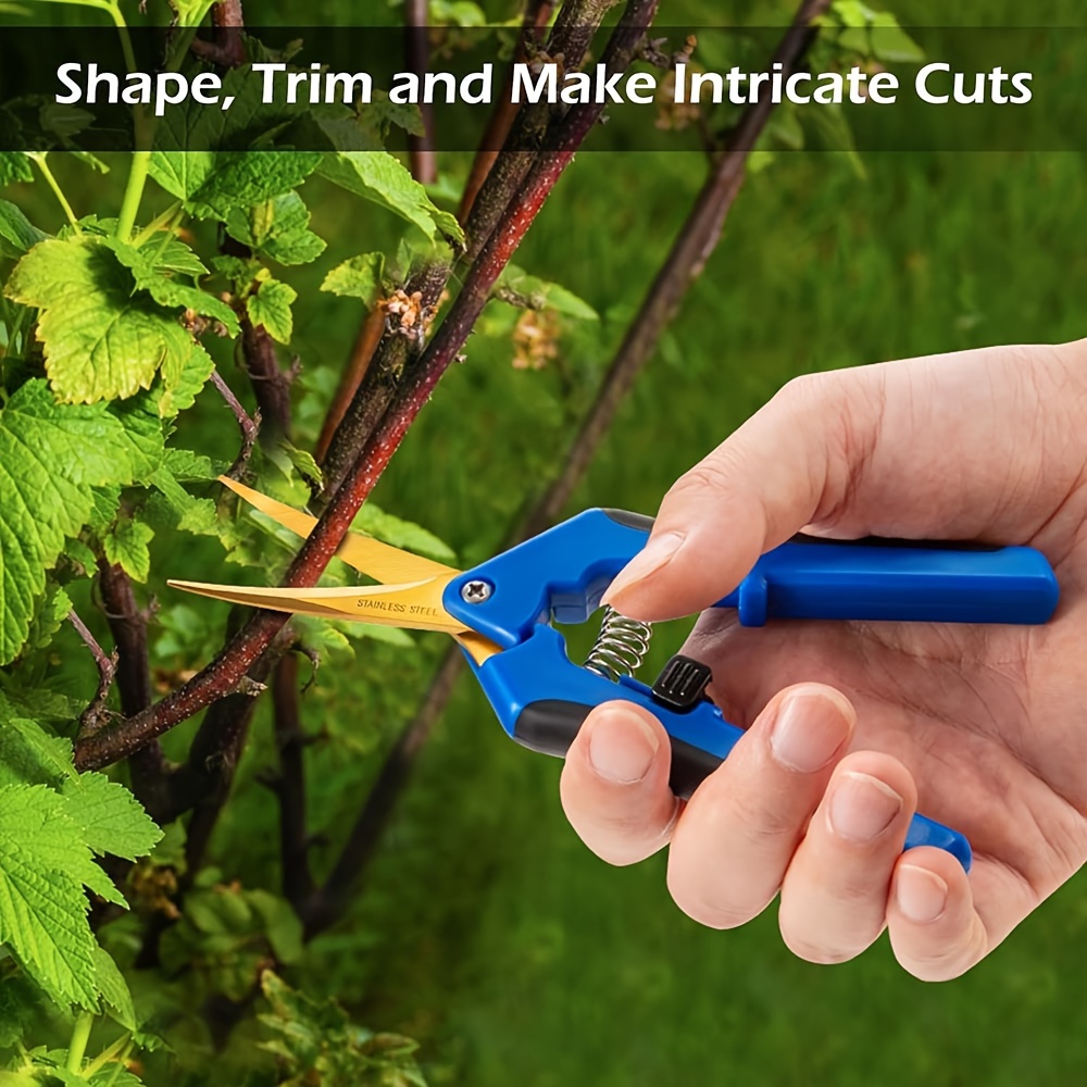 Image of 3pcs Pruning Scissors With Pruning Scissors For Gardening Hand Pruning Scissors Titanium Coated Precision Blade