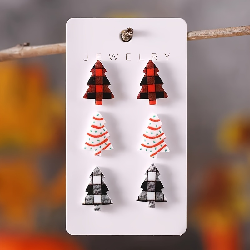 

1 Set Of Minimalist Style Christmas Tree Earrings Stud Earrings For Ladies, Gift For Couples, Women, Friends, The Best Gift For Best Friends