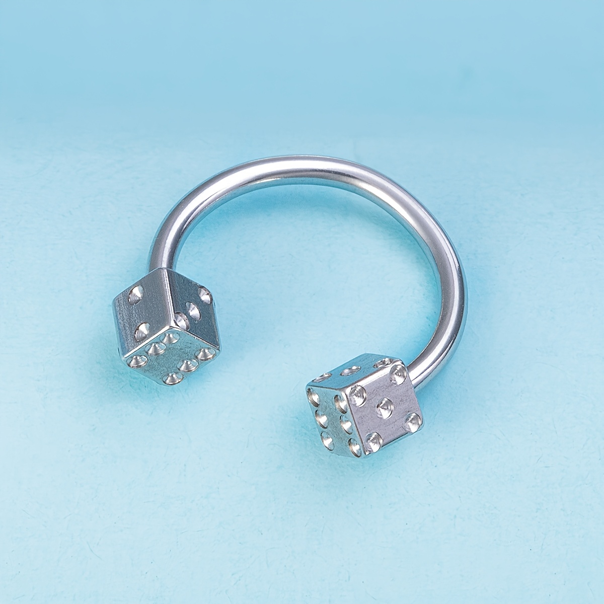 Image of 1pc Dice Piercing Jewelry Horseshoe Nose Septum Lip Rings Eyebrow Jewelry Stainless Steel Cartilage Tragus Helix Daith Earrings Unisex 16 Gauge