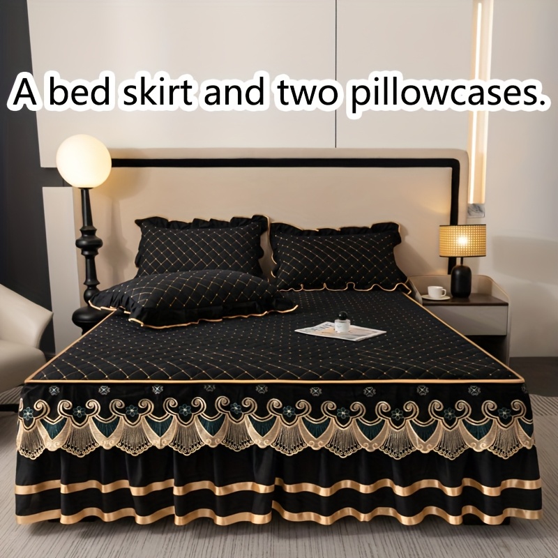 Duvet Cover Black Velvet Bed Skirt Bed Accessories Sold On Temu