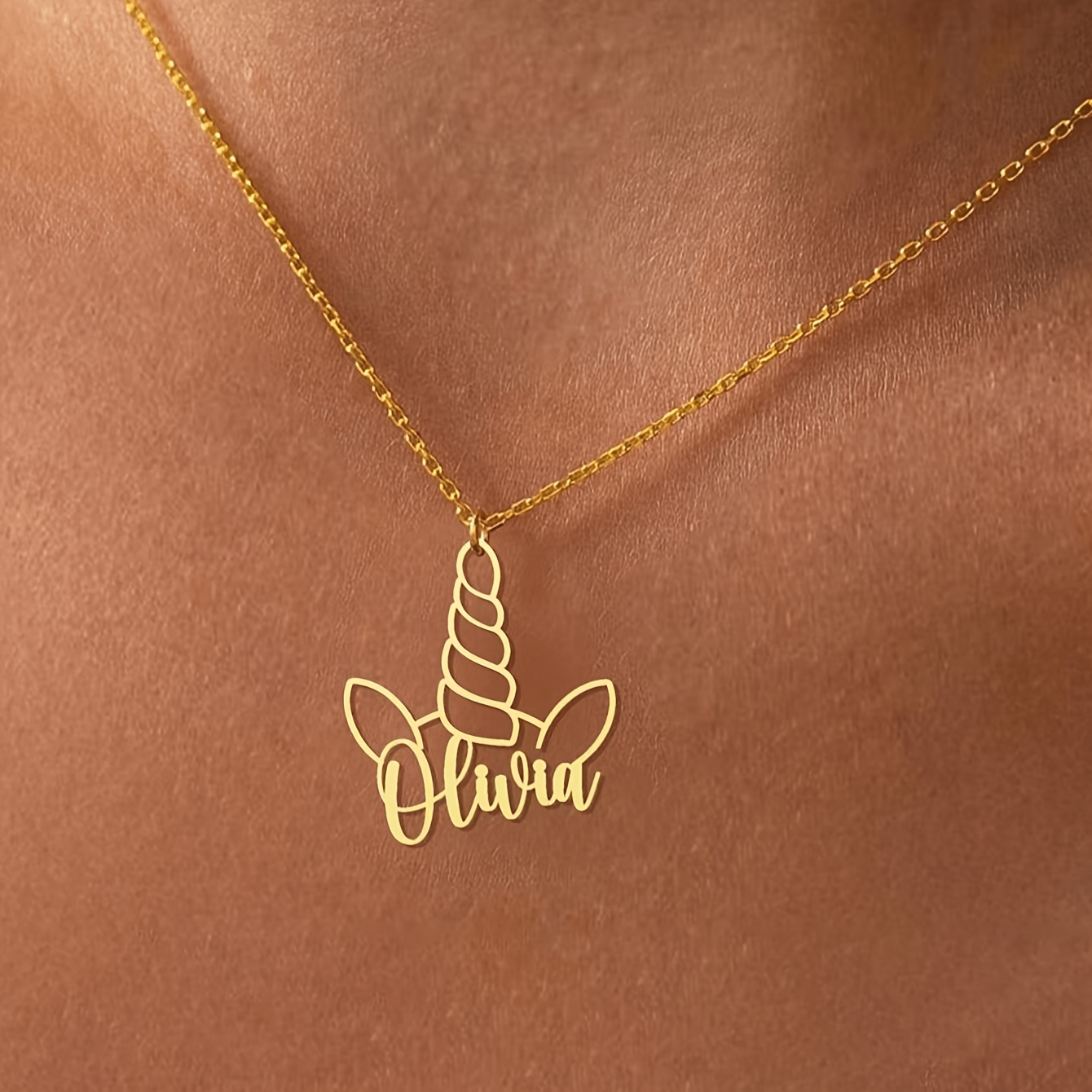 TEMU Elegant Personalized Custom Necklace Suitable For Women - Anime Unicorn Custom Jewelry - Valentine's Day Gift