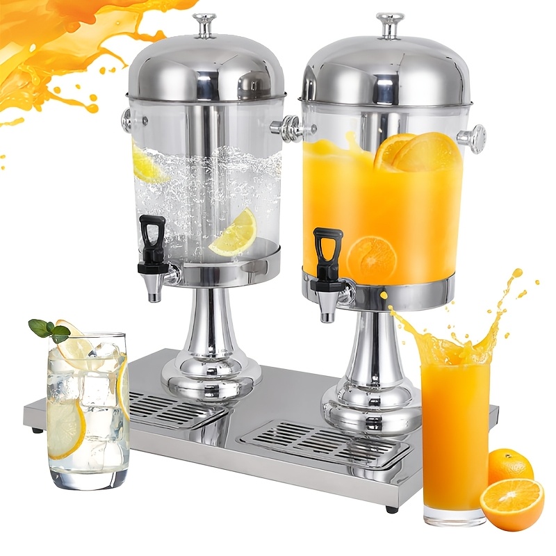 4 4 2 2 gallon beverage dispenser with stand commercial home hot and cold juicer with ice pack and stainless steel drip tray suitable for parties bars and bbqs