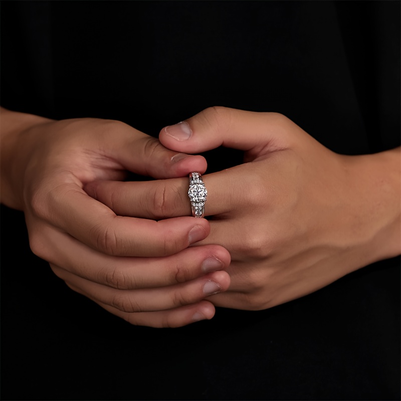 S925 3-Carat Moissanite Ring, Luxury Gift with Matching Design