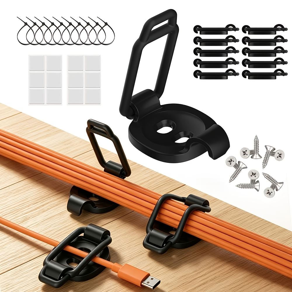 10 Packs of Adjustable Self-Adhesive Cable Neat Clips