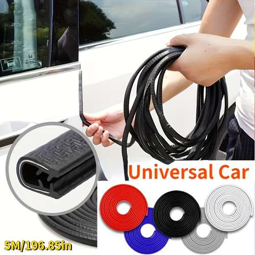 Protection De Bord De Porte Voiture En U - 2x10m, Sans Colle, Pour Berline, SUV, Camion (noir)