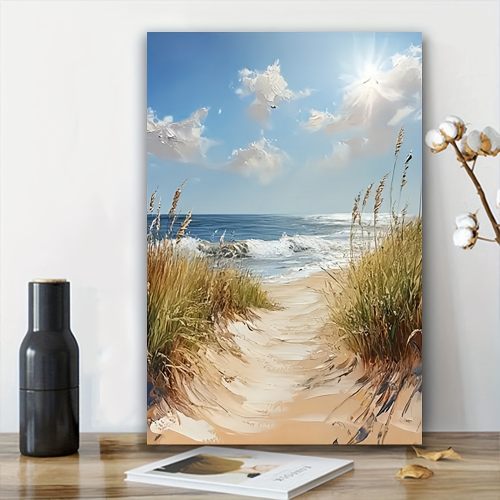 

1pc Beach Scene Canvas Print - Wall Decor, Coastal Landscape With Shores And , Ideal For Room Decoration, Summer Room Accent|vibrant Wall Art|highquality Print, Beach Theme Decor