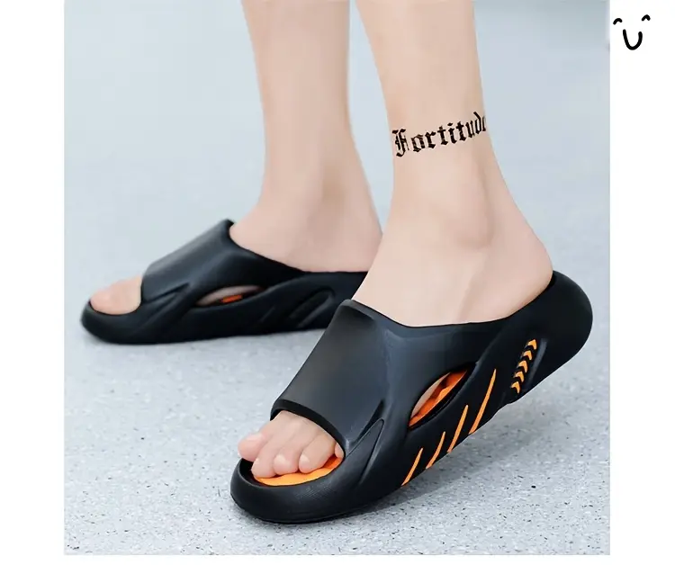 unisex 1 pair eva slides for women 2024 fashionable massage insole slippers non slip odor resistant indoor outdoor beach strap sandals solid color Product details 6