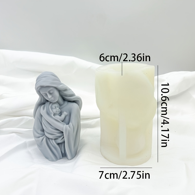 molde de silicona 3d de     y jesús - suministros para escultura diy para resina y fabricación de velas 3