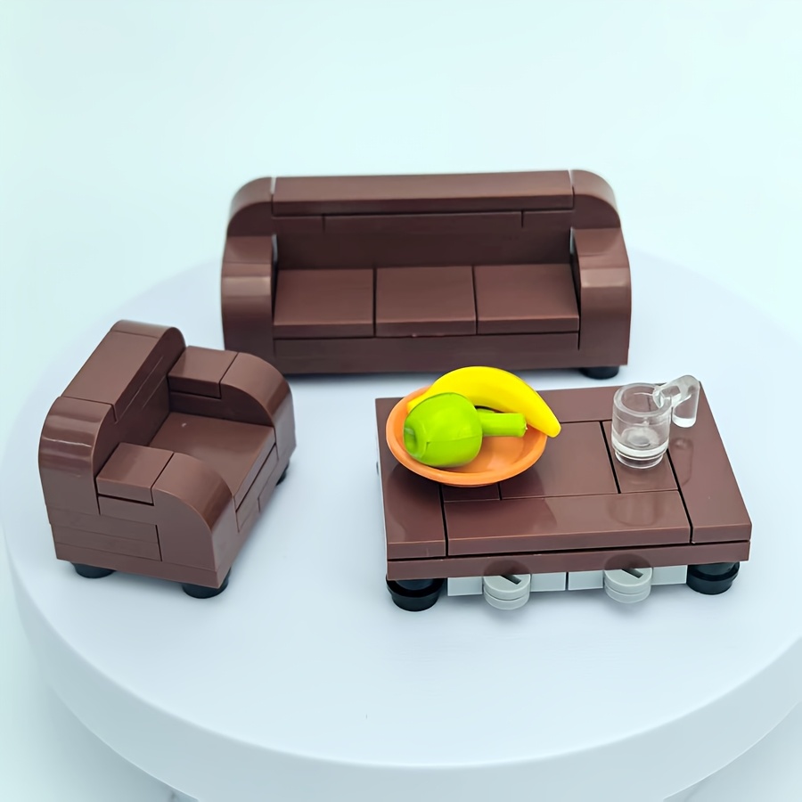 Mini Living Room Set Sofa Table Clock Home Decor Display Desktop Ornament