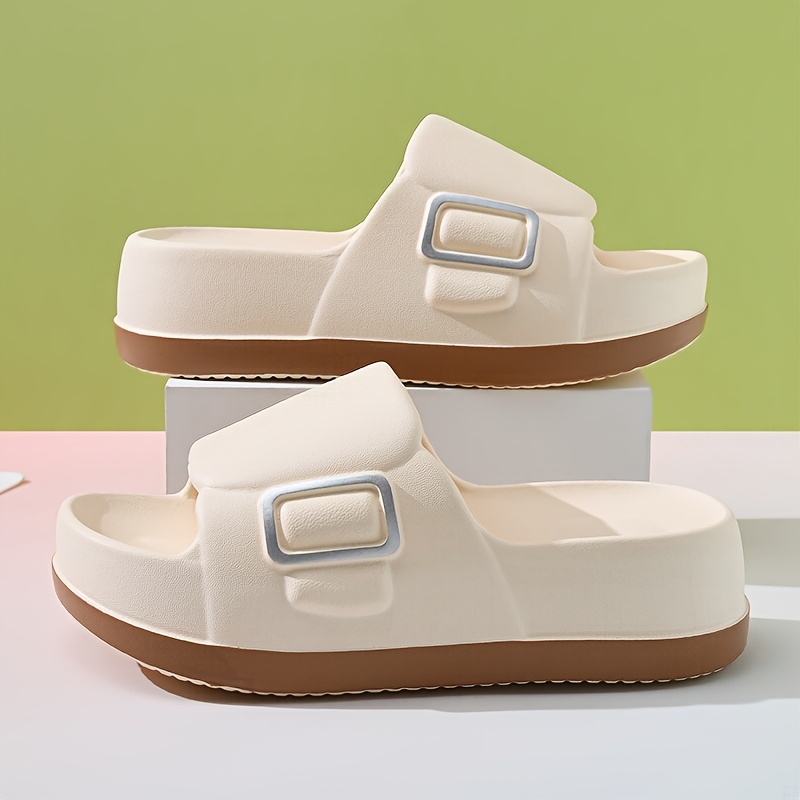 A Pair of Women'S 2025 Elegant And Simple Cloud EVA Slippers, Summer Fashion Casual Comfortable Soft-Soled Open-Toed Shoes, Open Slippers for Indoor And Outdoor Beach Showers