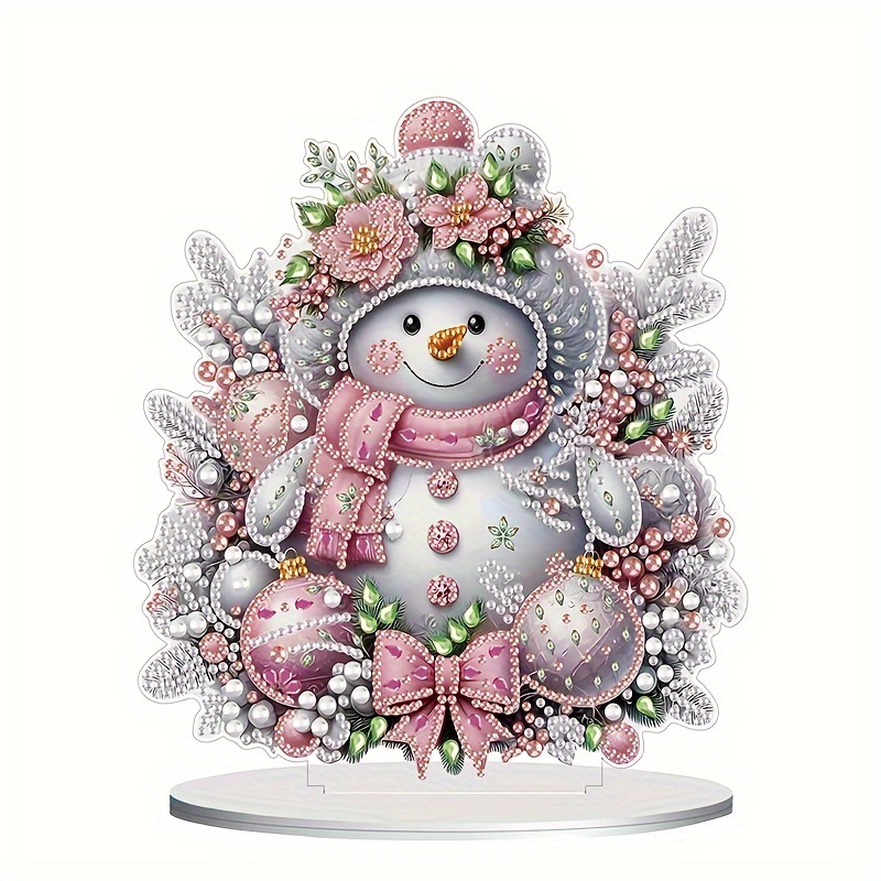 

Snowman 5d Diy Diamond Painting Kit, Irregular Shaped Acrylic Diamonds, Christmas & New Year Home Decor Craft, Unique Tabletop Ornament, Gift