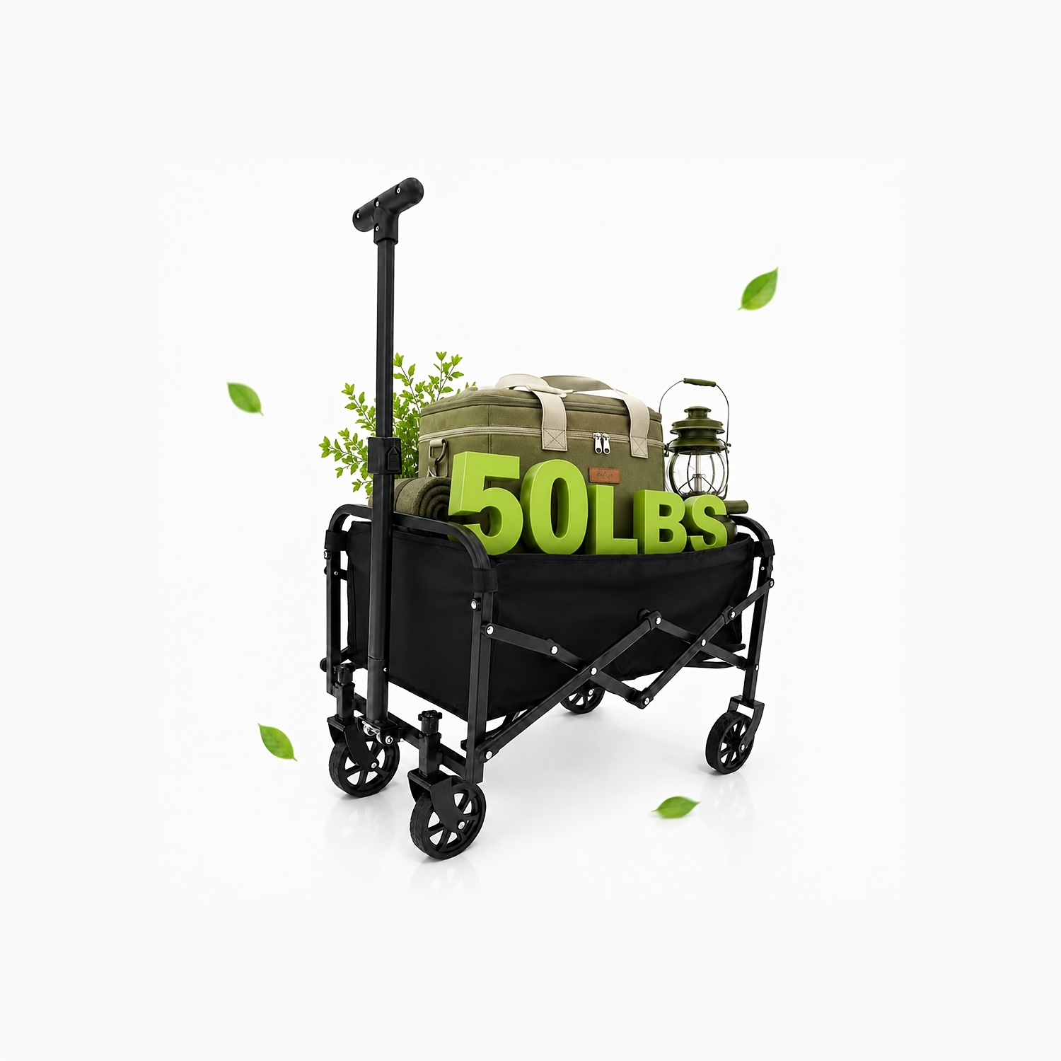 TEMU Collapsible Wagon With Wheels, 50/350/450/550 Lbs Wagons Carts Foldable Wagon Cart With Flexible Handle, Lightweight Portable Folding Utility