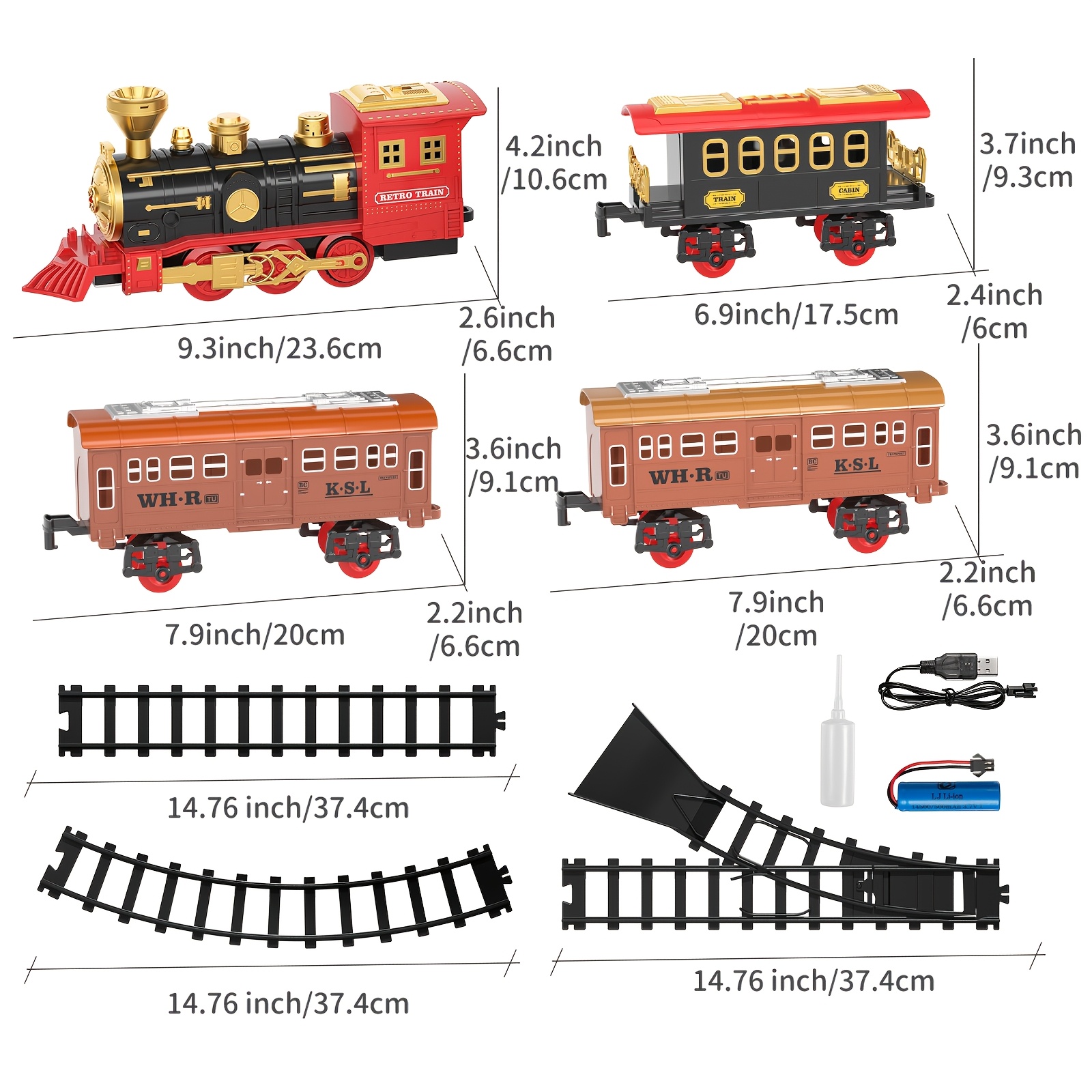 E-shop Elektrisches Eisenbahn-Spielzeug-Set für Weihnachtsdekoration, Retro Traditionelle mit Licht, Dampf und Sound, Eisenbahn-Schienenverbindung,