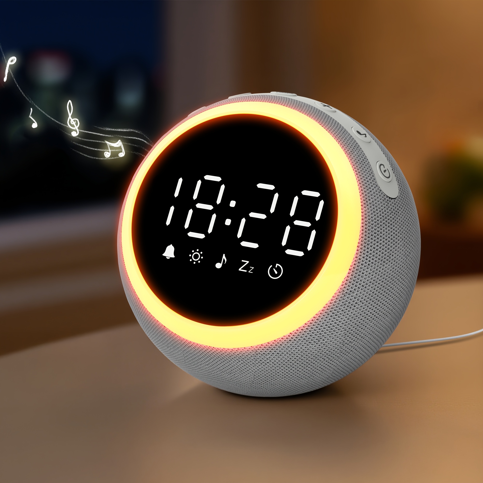 White Noise Sound Machine - With Nightlight & Alarm Clock - 25 , 16 Levels Adjustable Volume, Timer Relax, Sleep Aid - Ideal For Sleep, Relaxation, Focus, Dimmable Night Light Alarm Clock For Bedroom