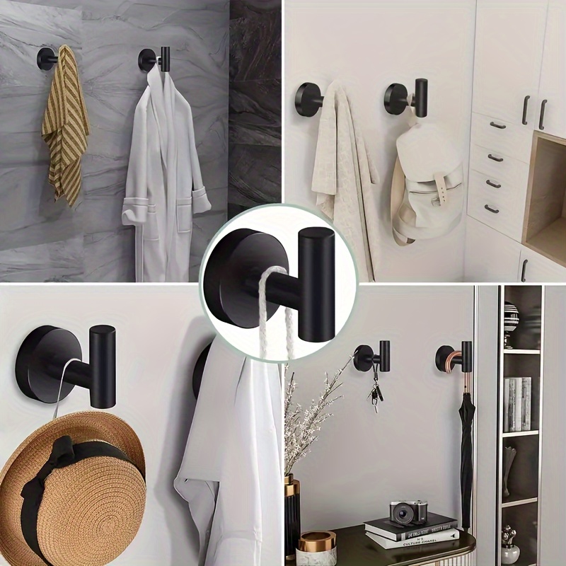 11-częściowy Zestaw Akcesoriów Łazienkowych ze Stali Nierdzewnej - Nowoczesny Czarno-Srebrny Design z Wieszakiem na Ręczniki, Uchwytem na Papier, Mydelniczką i Hakami dla Doskonałej Organizacji