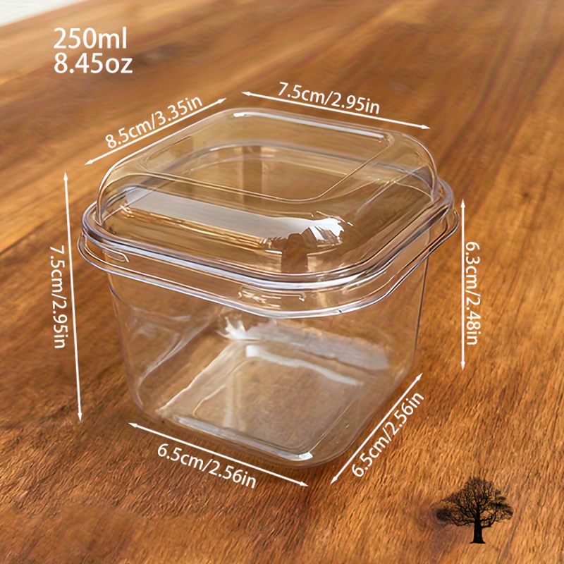 Image of 80pcs Square Cake Boxes With Lids, Suitable For Mousse, Soy Milk Desserts, Layered Sweets, Tiramisu, And Ideal For Use In Kitchens, Restaurants, Picnics, Camping, Birthday Parties, And Home Baking.