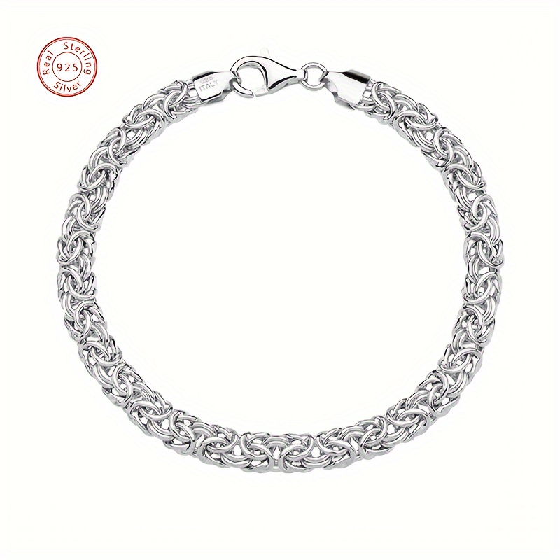 

Pretty 925 Sterling Silver Hypoallergenic Bracelet Elegant Leisure Style Suitable For Women Daily Dating Hand Chain