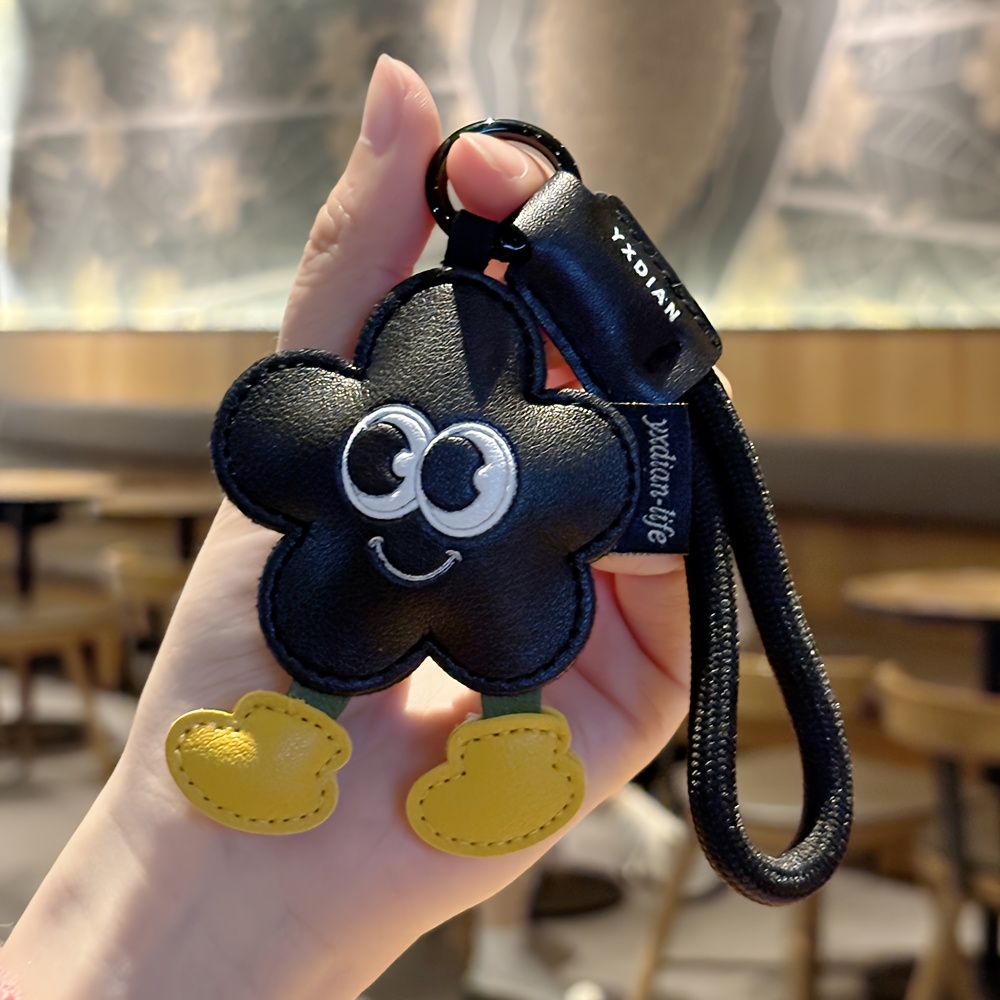 a cute cartoon faux leather keychain stylish cartoon themed - Temu