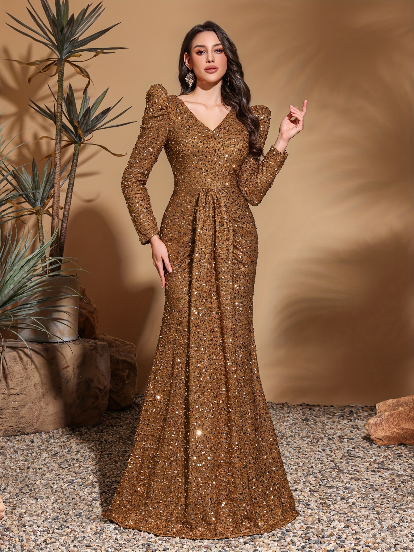 BEGELM ビジルム fake fur long gown brown BEGELM ビジルム fake fur long gown brown