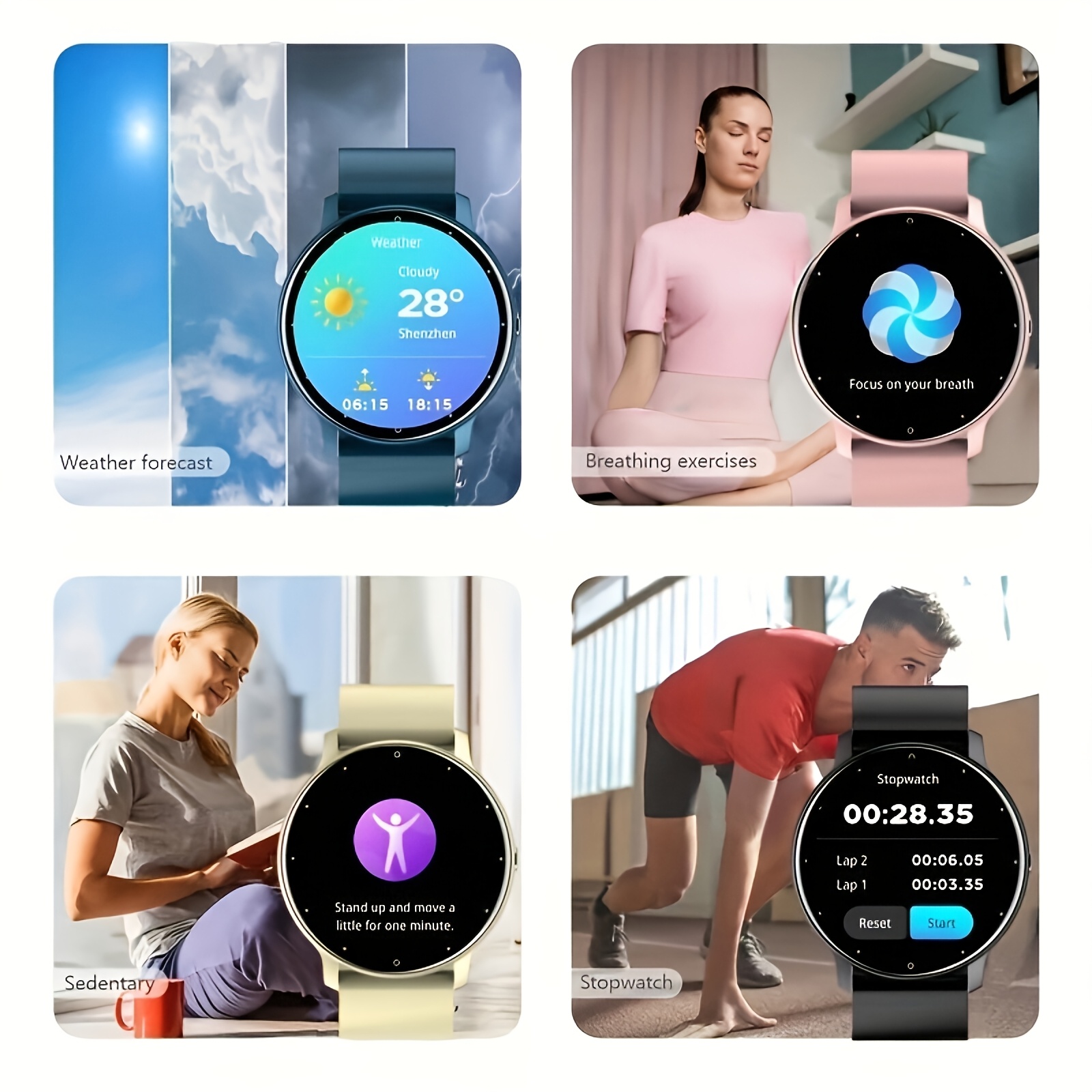 Montre Connectée avec Appels Sans Fil, Alertes de Messages, Voix IA, Suivi du Sommeil, Calories, Compteur de Pas et Plusieurs Modalités Sportives, Idéale pour Divers Sports en Plein Air
