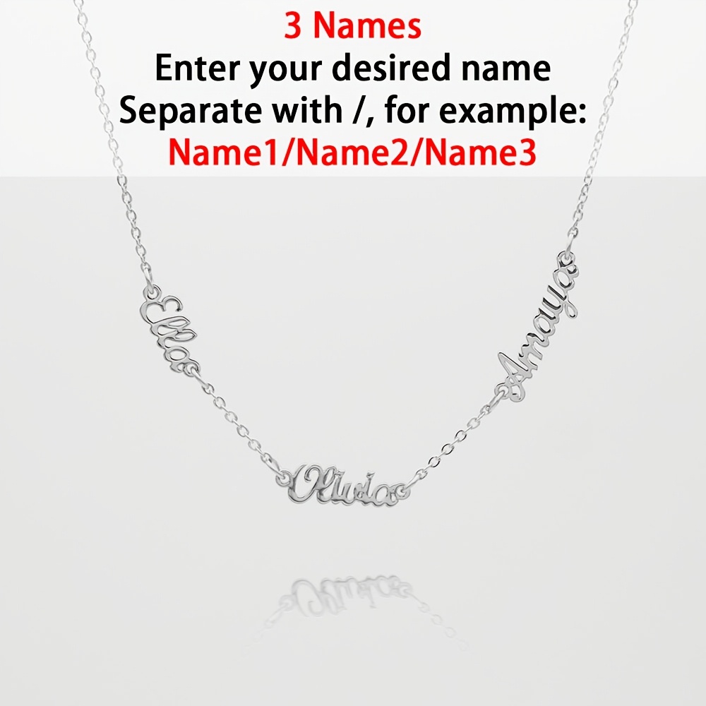 TEMU Collier personnalisé en acier inoxydable plaqué or 18K avec 1 à 3 . Collier multi- pour femmes. Idéal pour la Saint-Valentin, des Mères, Noël,