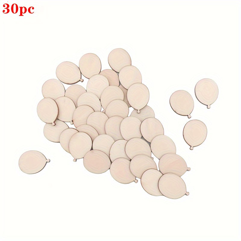 Image of 30 Wooden Spherical Pieces For Painting And Doodling Crafts, Wooden Ornaments And Decorations For Festive Weddings, Parties, And Home Decor