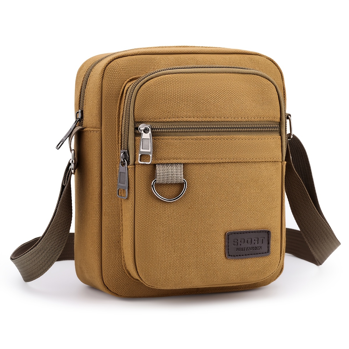 TEMU Oxford Fabric Men's Small Sling Bag, Durable Multi-pocket Shoulder Bag For Casual Sports & Daily Use