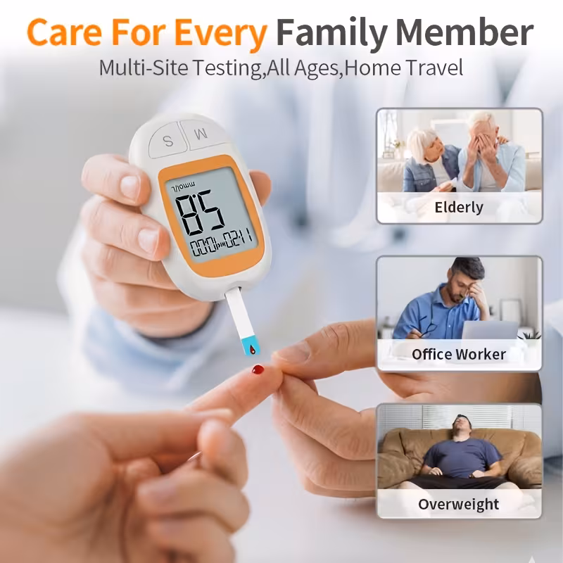 2pcs blood meter kit 2 monitor 2 needle 100 test strips 100 needles large display quick results required usb for home and travel great valentines gift Product details 2