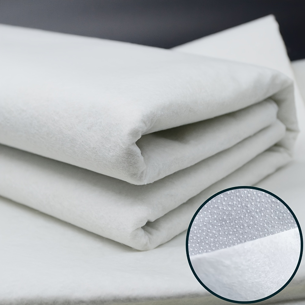 2 Pcs Lightweight Interfacing Fabric For Sewing: 11.6" X 15 Yd Iron On Non-Woven Fusible Interfacing Fusible Interfacing For Sewing Supplies For Bags Dress Collars DIY Crafts(White+Black