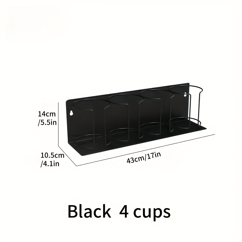 1 Magnetic Water Bottle Storage Rack, Cup Organizer, Cup Holder With 4 Storage Brackets, Thick Material, Strong , , Accessory And Home Storage Supplies