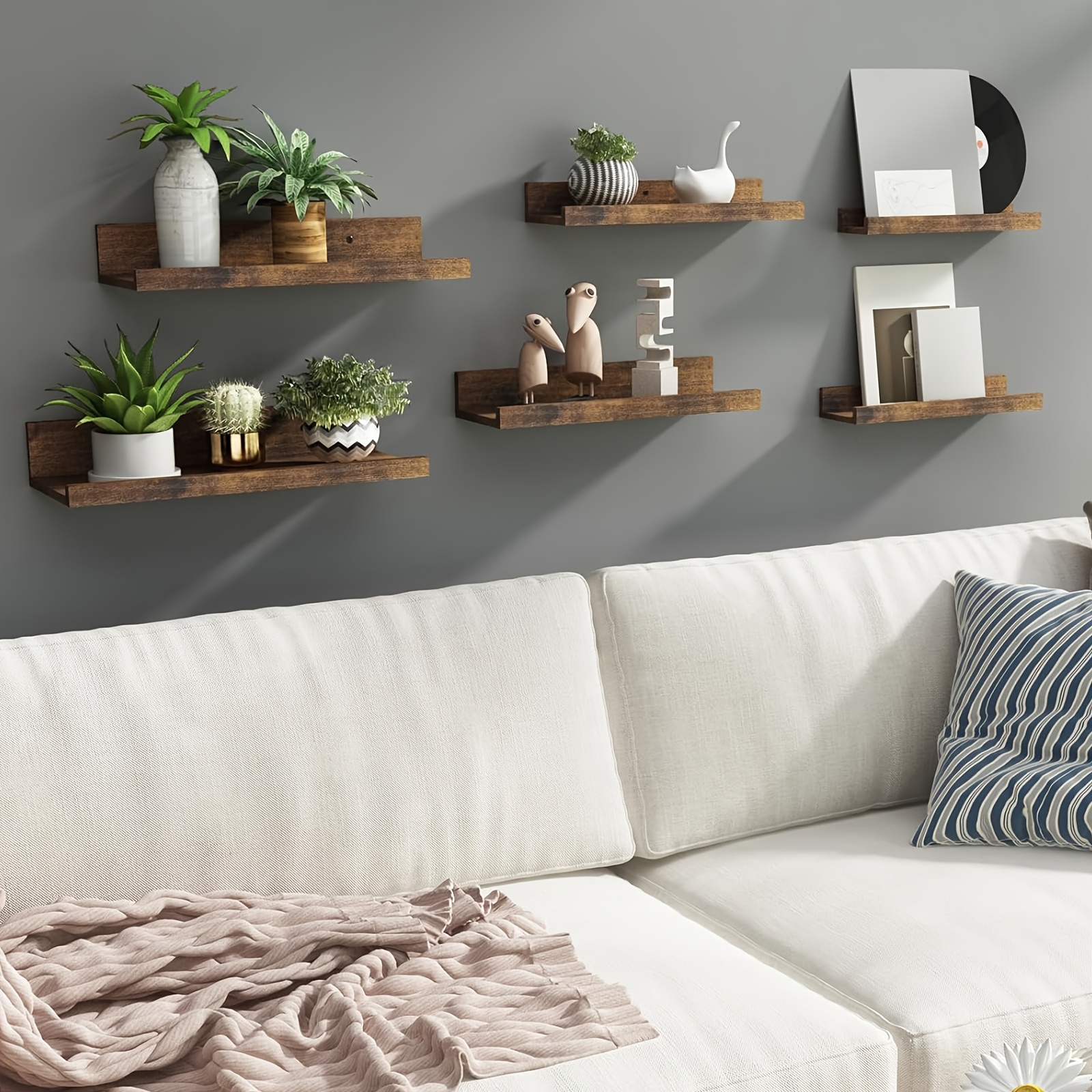 Floating Shelves Living Room Display