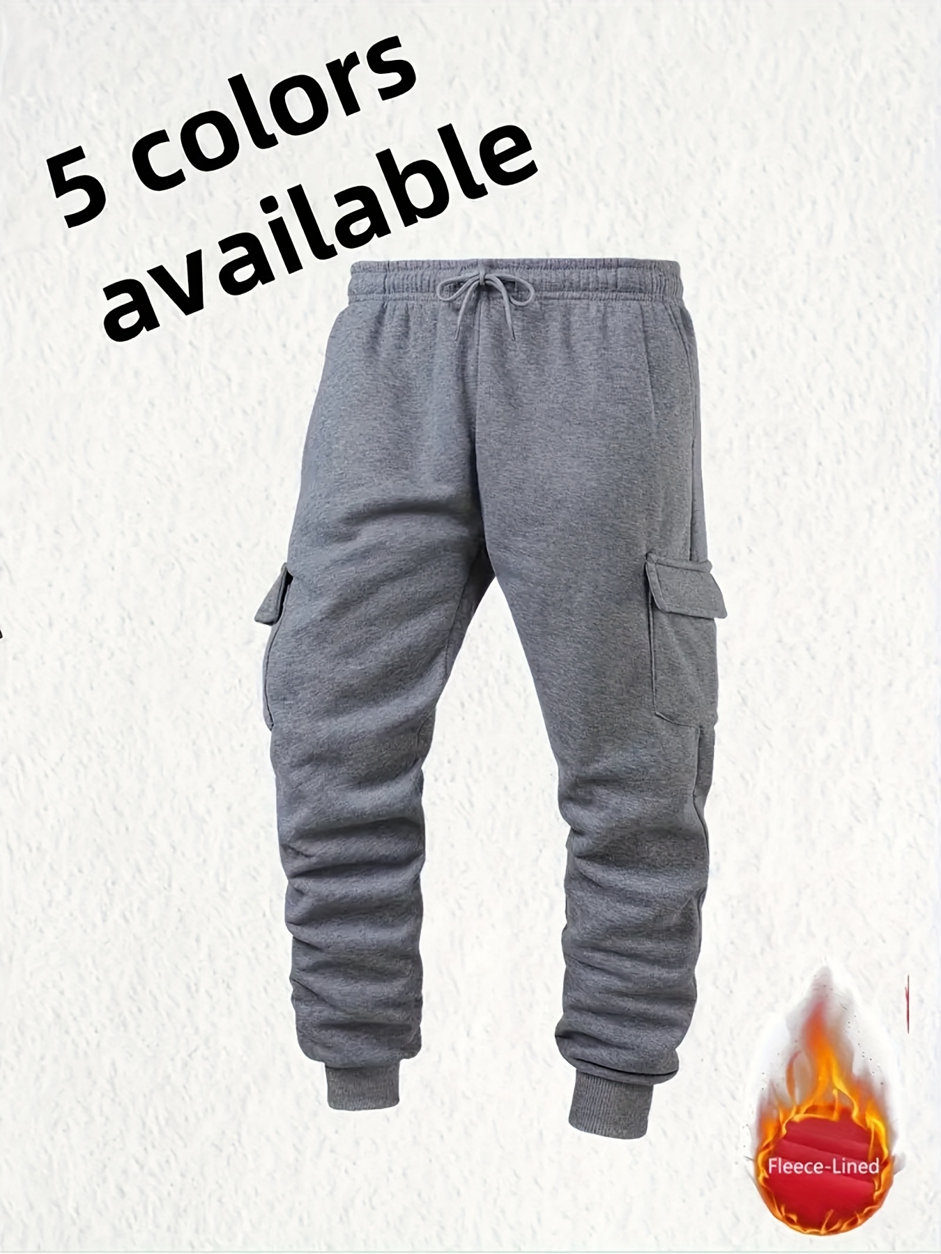 Jogger Homme Polaire Chaud Pantalon de sport long décontracté pour homme, une seule pièce, joggers de couleur unie, pantalon long élégant, pantalon de sport à cordon élastique, pantalon de couleur unie décontracté d