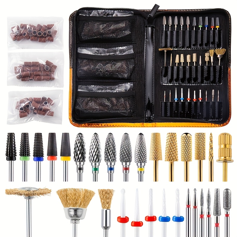 Image of Professional 30pcs Ceramic Nail Drill Bit Collection - Zippered Pouch Included | Fits Electric Nail Files For Acrylic, Gel & Cuticle Care 3