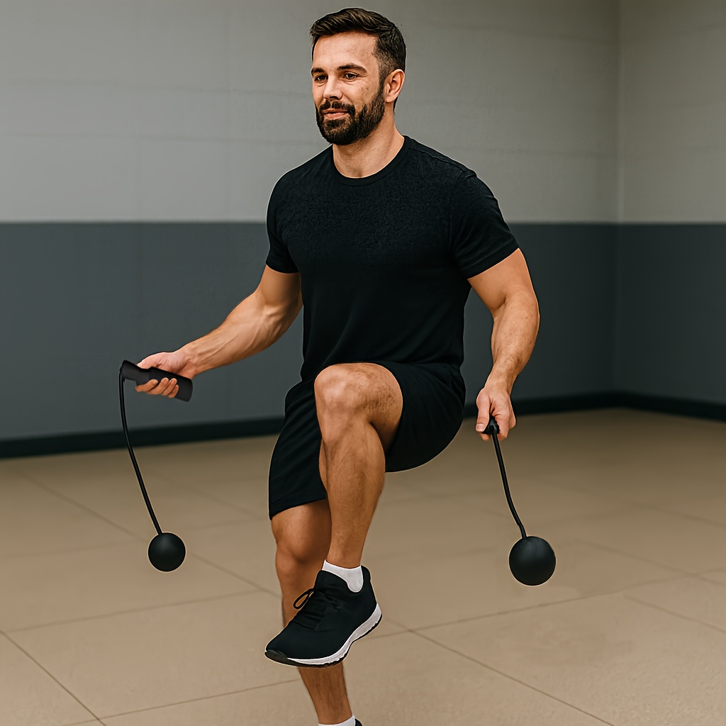 TEMU Weighted Cordless Ropeless Jump Rope With Weighted Balls - Quiet -, Anti-slip Handles & Adjustable Rope For Home Gym, , Cardio - Ideal For Small