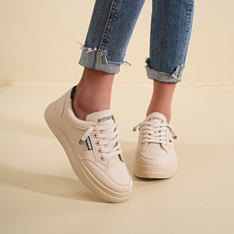 Plateau Sneaker WeiÃƒÂŸe Leichte Damen Sneaker Khaki WeiÃƒÂŸe