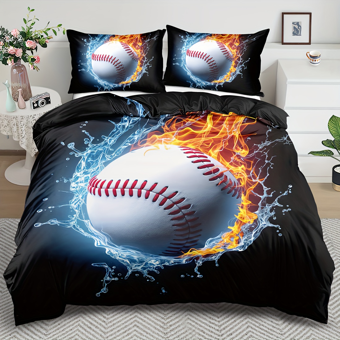 

3d Theme Duvet - , All- Bedding Set , 100% Washable - Includes 1 Duvet Cover + 1/2 Pillowcases, Not Included