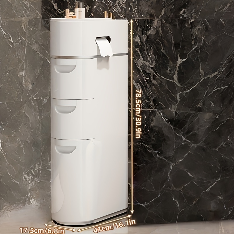 3/4 Layer White Seam Drawing Cabinet Put Paper Towel Storage Rack Organizer, Multi-functional Household Locker, For The Bathroom Room And , A Of Household Storage, Toilet Paper Storage Containers