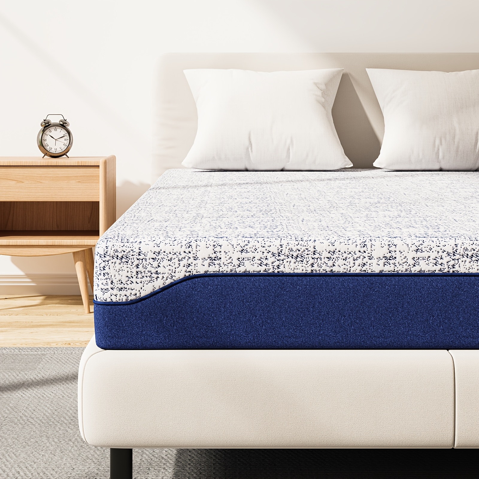 Image of Bedstory 20cm Mattress, 140x200, 160x200cm, 180x200cm, 2 Firmness Levels H3-h4 & H5, 20cm High, Gel Memory Foam 7-zone Foam Mattress With Washable Cover, -tex