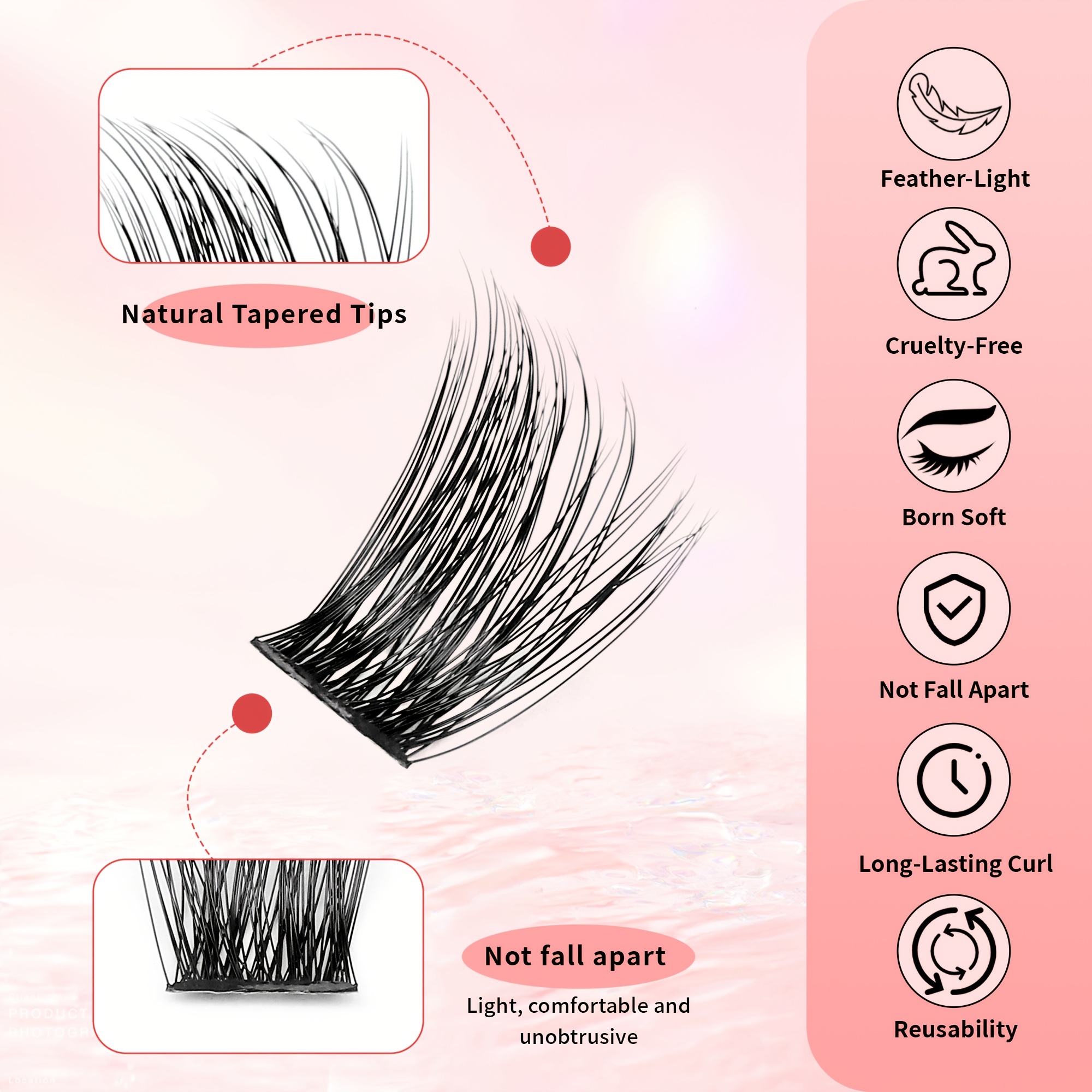 3d Densification False Eyelash Cluster 50 C 10-16mm 120pcs False Eyelash Cluster Natural Encryption Effect