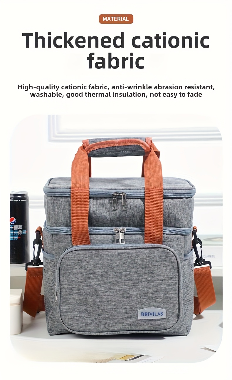 1pc Sac à Dos Isotherme BOSRIO pour Déjeuner - Double Paroi, Rétention de Froid Renforcée, Non Contact Alimentaire, Sac à Dos Durable avec Bretelles Rembourrées et Boucles pour Bureau, Pique-nique, Camping (s) - Gris, Non Contact Alimentaire, Sac à Dos pour Déjeuner