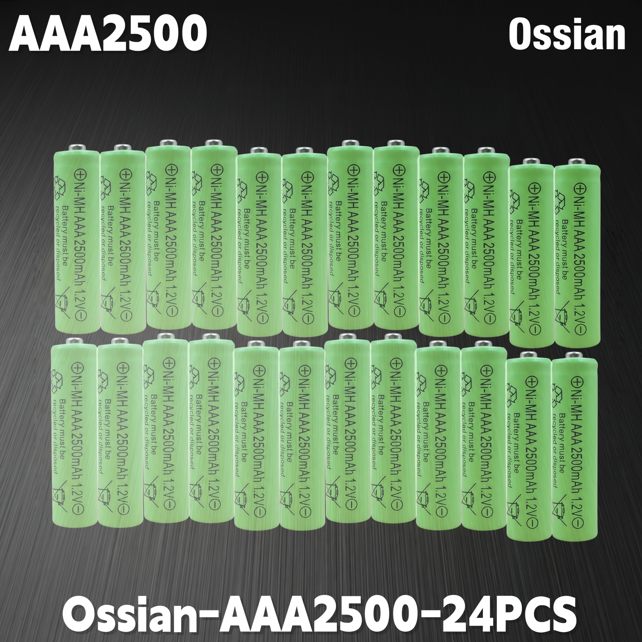 8/16/24 stück aaa akkus 1.2v 2500mah   nimh akkus für fernbedienungen spielzeug taschenlampen digitalkameras