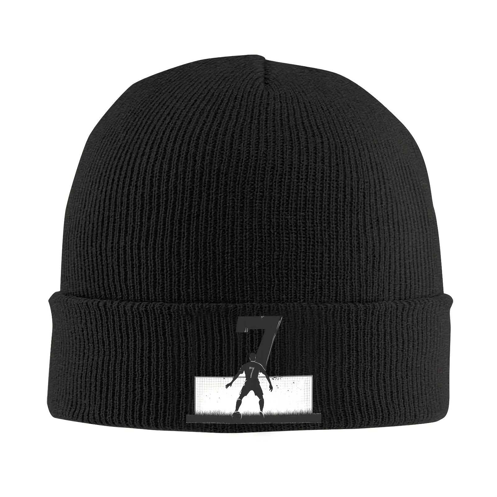 

Trendy Athletic, Funky Football Player Knit Beanie - , Warm Ski Hat For , Autumn