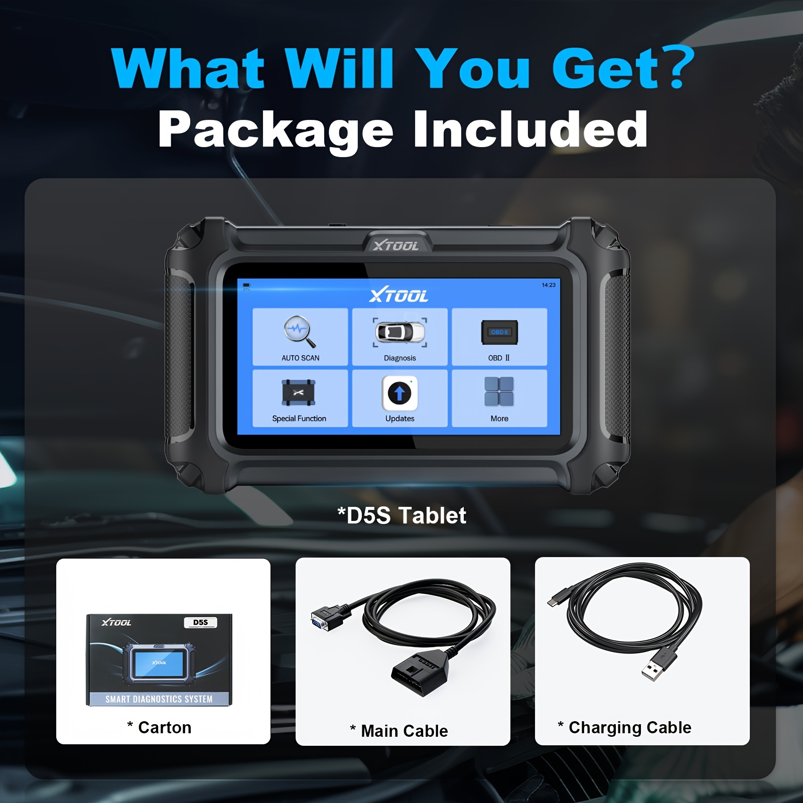 XTOOL D5S 2026 OBD2 Diagnostic Tool | Engine/Abs/Srs/Transmission Analysis, FCA/CAN FD, 16+ Resets (Epb/Oil/Sas/Epb/Dpf), ABS Bleeding, Battery Matching & Free Lifetime Wi-Fi Updates