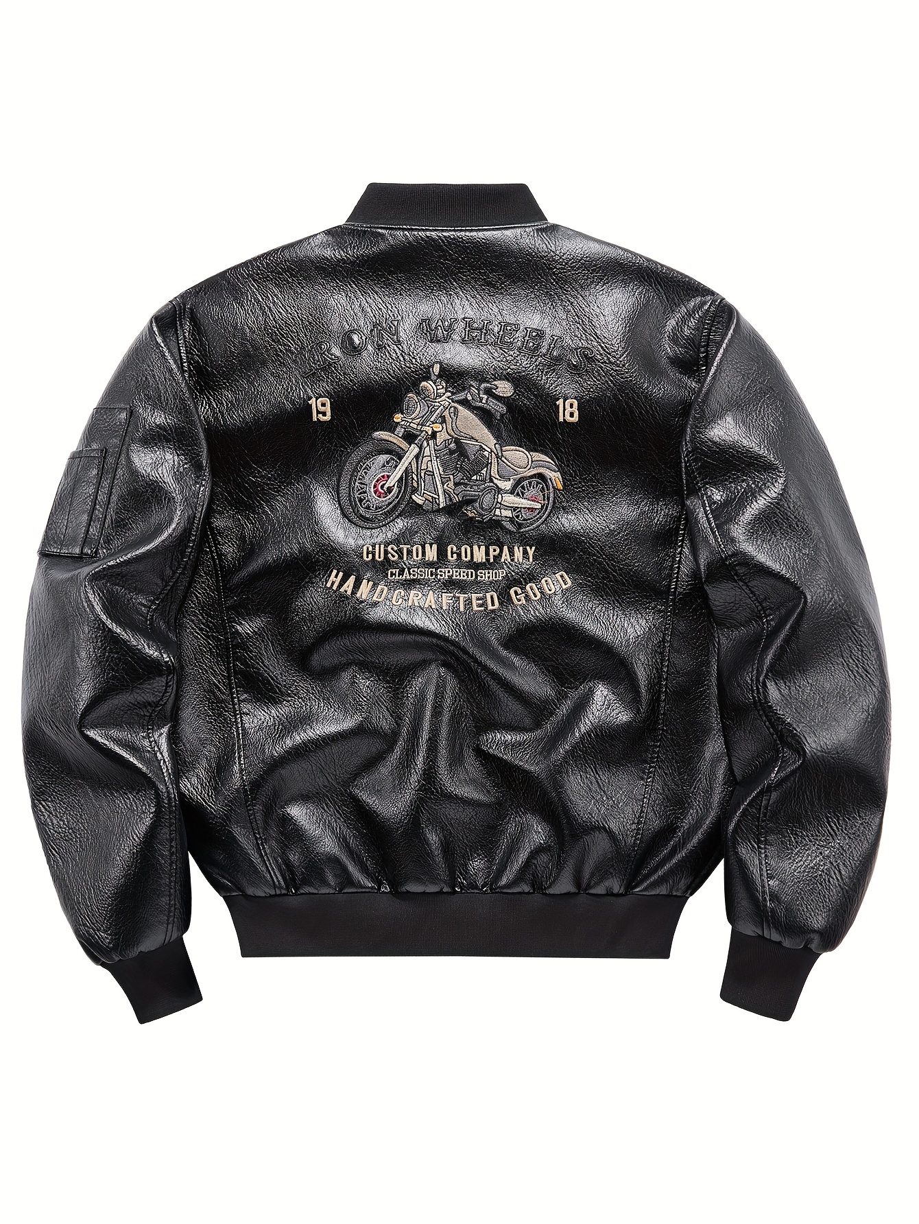 herren vintage bestickte motorradjacke schwarze leder Temu Austria