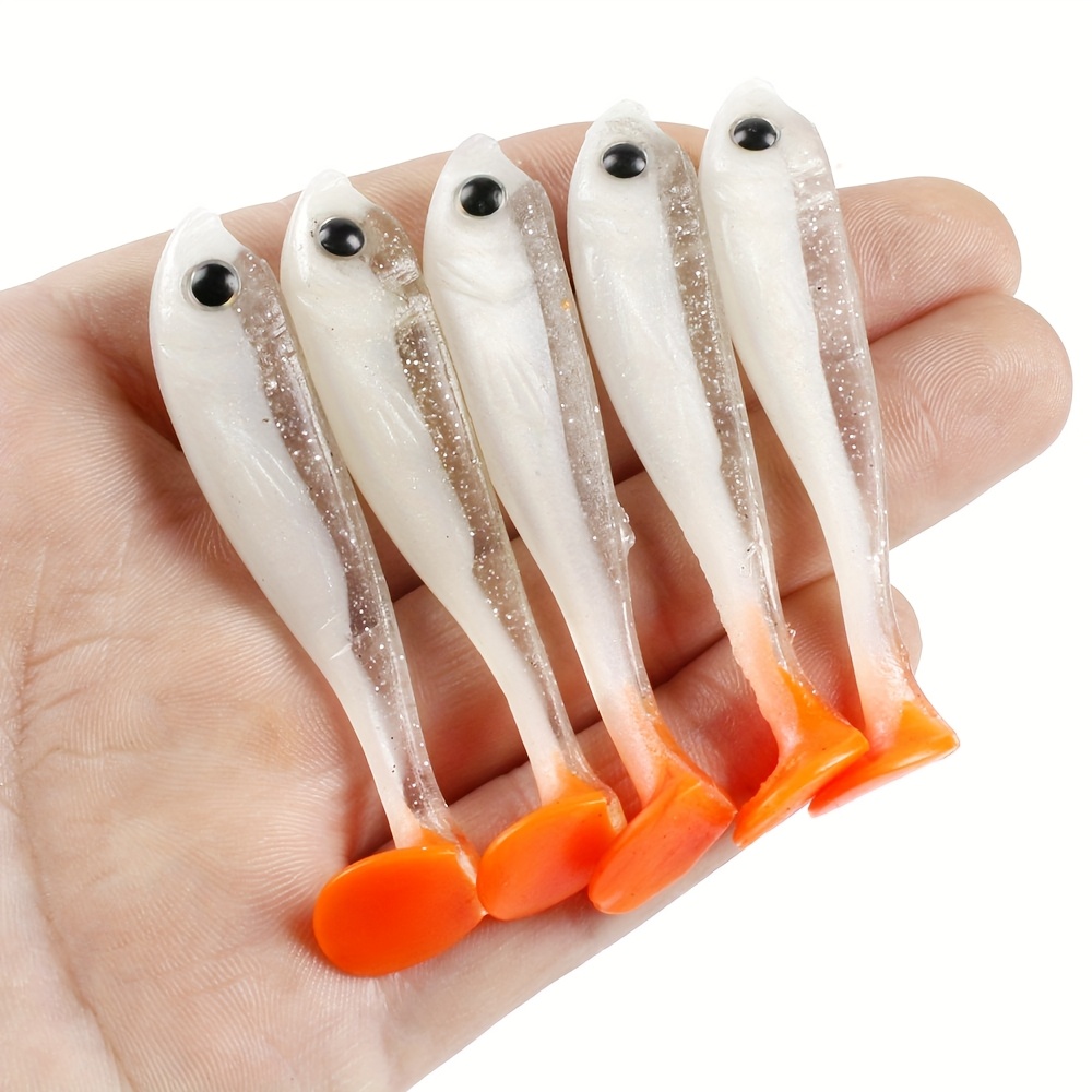 Image of 5pcs Of Bright And Soft Fishing Bait, Vivid T , Fishing Bait Accessories, Suitable For Saltwater And Freshwater , Perch, Pike