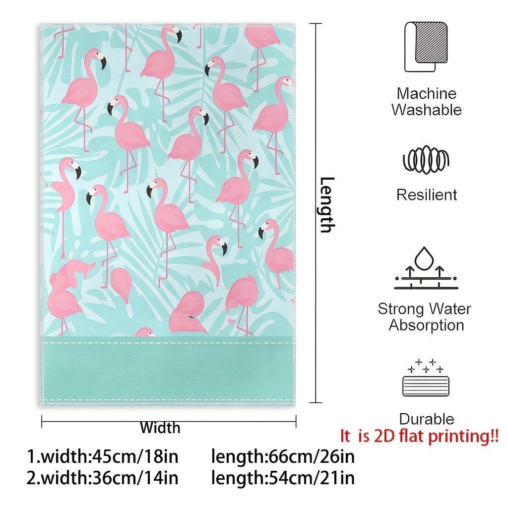 TEMU 1pc Pink Flamingo Tropical Pattern Themed Printed Hand Towel, Exquisite Towel, Fine , For Home Use, Birthday Gift, , Hand Towel, Valentine's Day