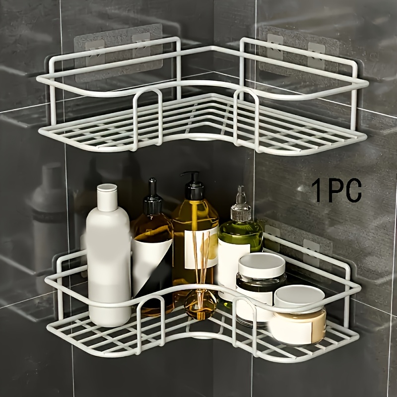 TEMU Large Black Heavy-duty Metal Wall Shelf - No Drill Installation Space-saving Hanging Shelves, Easy -free Setup For Storage, Durable Wrought Iron
