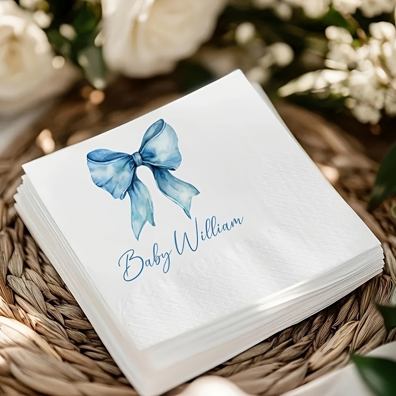 TEMU Personalized Children's Baptism Napkins, Suitable For Baptism Thank-you Receptions, Church Group Baptism Events, And Baptism Banquet Setups And