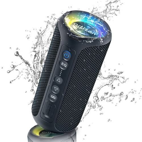 40w loud stereo portable speaker ipx7 wireless speaker shower speakers with led light 30h battery tf card aux true wireless stereo speaker for indoor outdoor