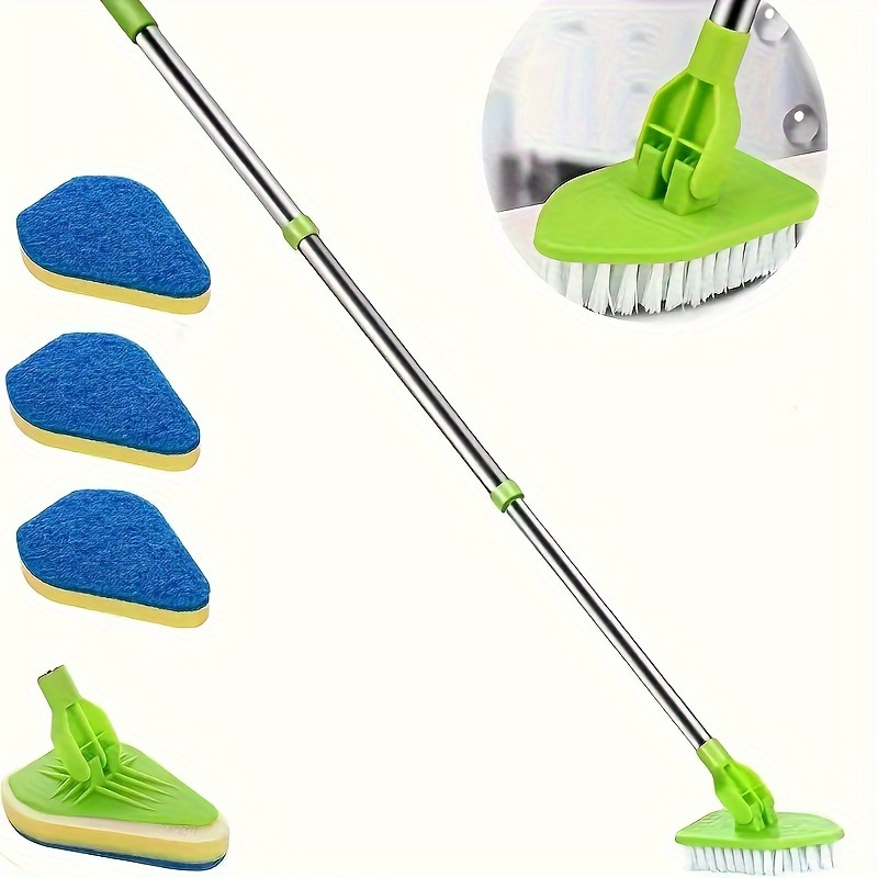 

3/5pcs/set, Extendable 3-in-1 Bathroom Scrub Cleaning Brush With Long Handle - Multifunctional Tub, Tile, And Window Scrubber, Floor Brush, Scrub Brush - Cleaning Supplies, Home Supplies